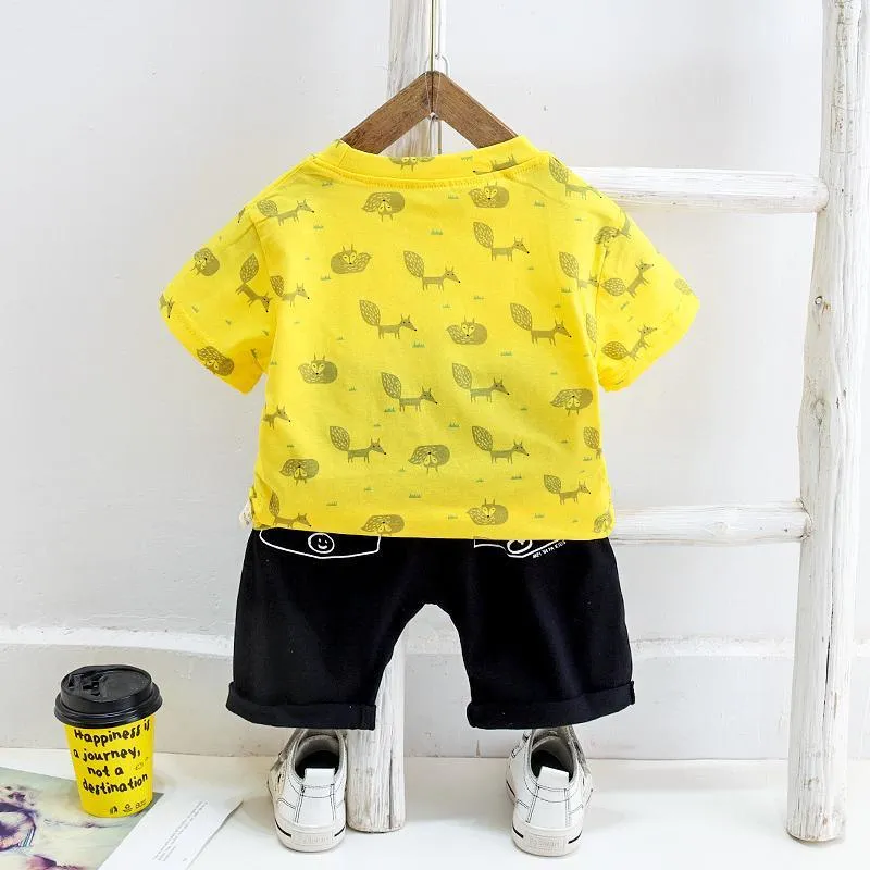 2-piece Animal Pattern T-shirt & Shorts for Children Boy