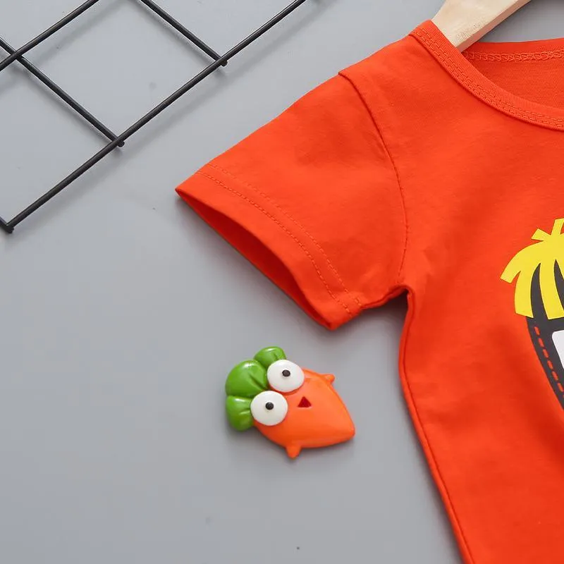 2-piece Cartoon Design T-shirt & Shorts for Children Boy