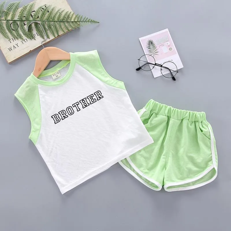 2-piece Letter Pattern T-shirt & Shorts for Toddler Girl