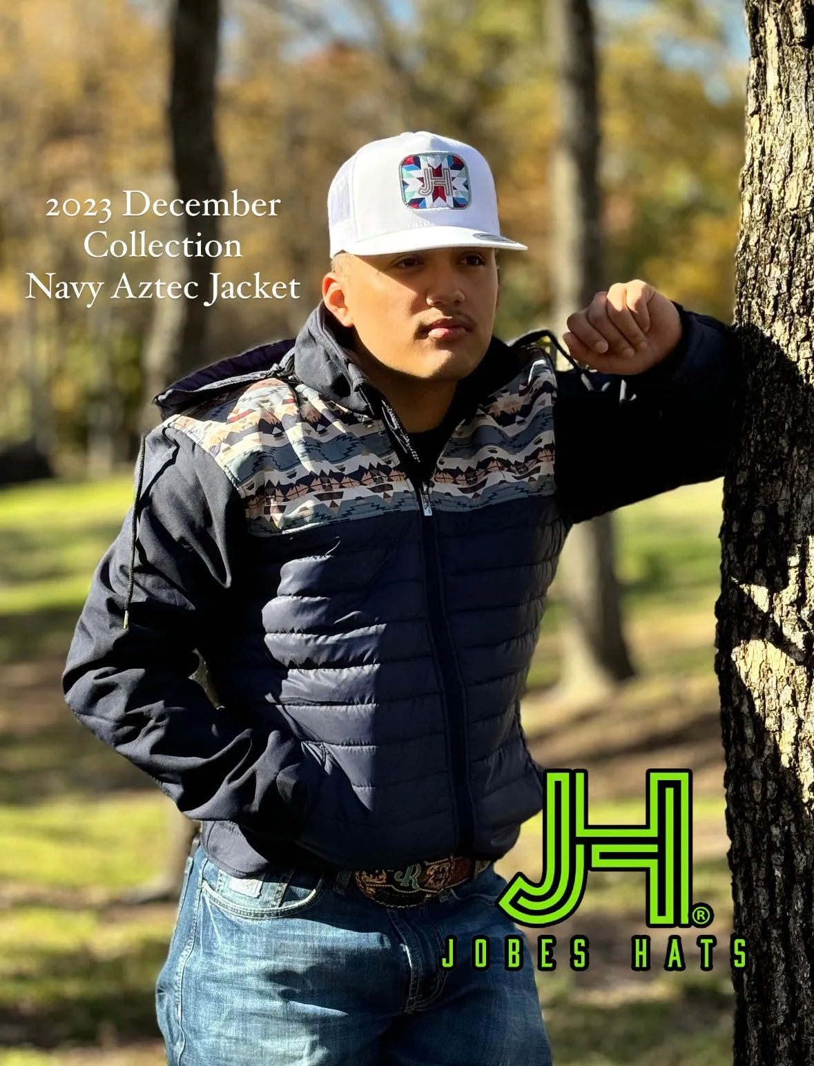 2023 December Collection JH Navy Aztec Puffer Jacket