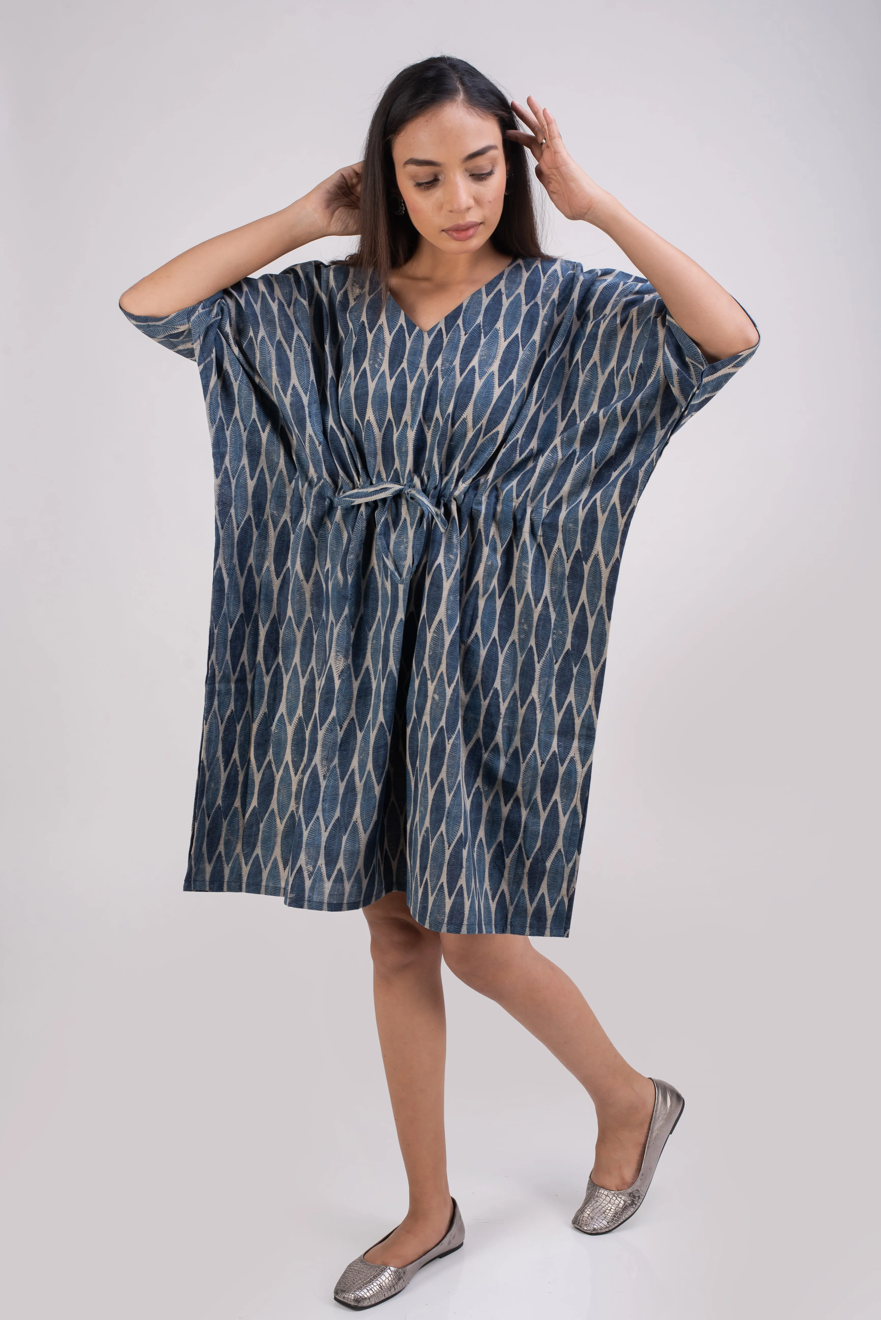 510-108  Whitelotus "Sony" kaftan knee length Women's Dress