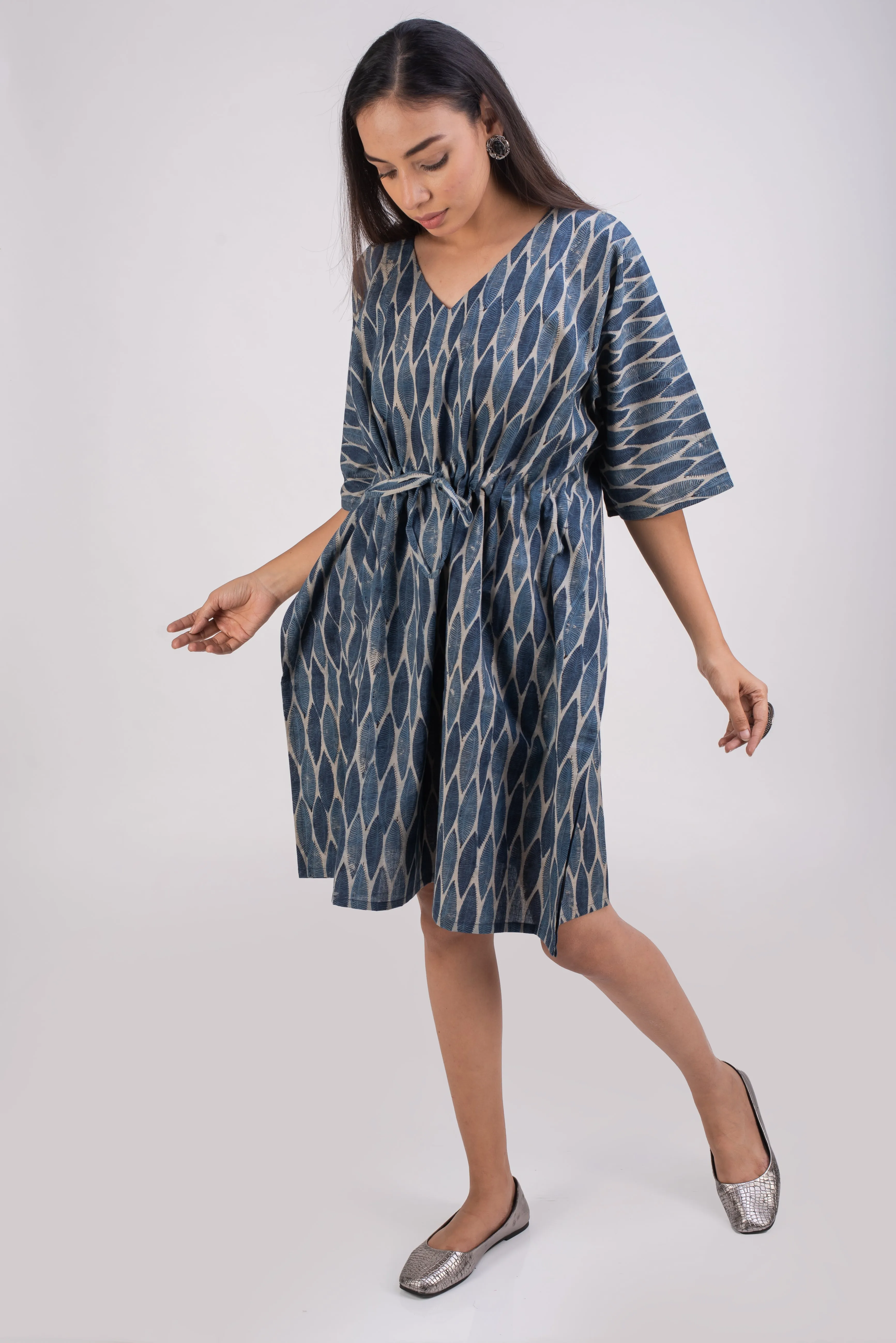 510-108  Whitelotus "Sony" kaftan knee length Women's Dress