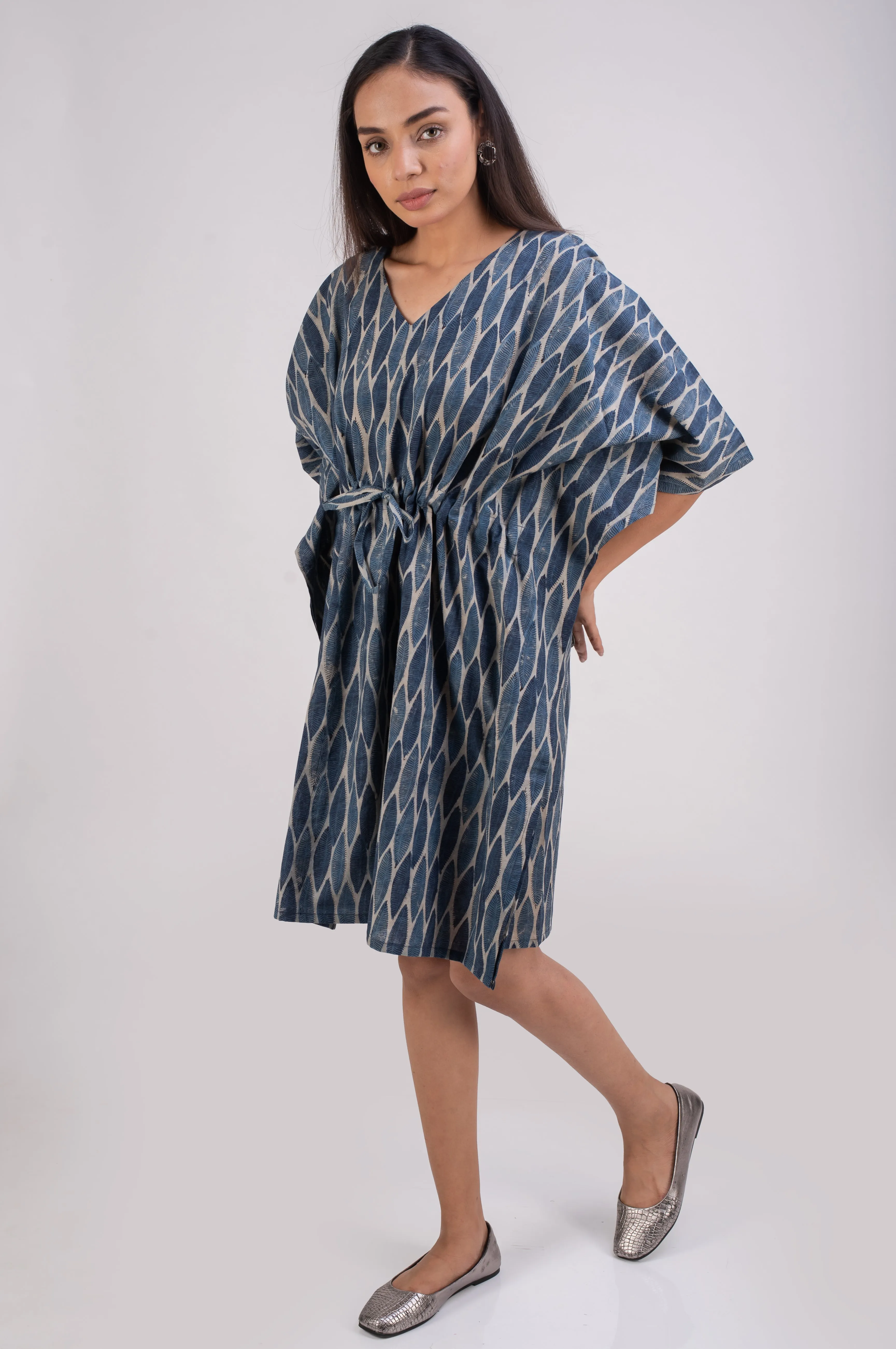 510-108  Whitelotus "Sony" kaftan knee length Women's Dress