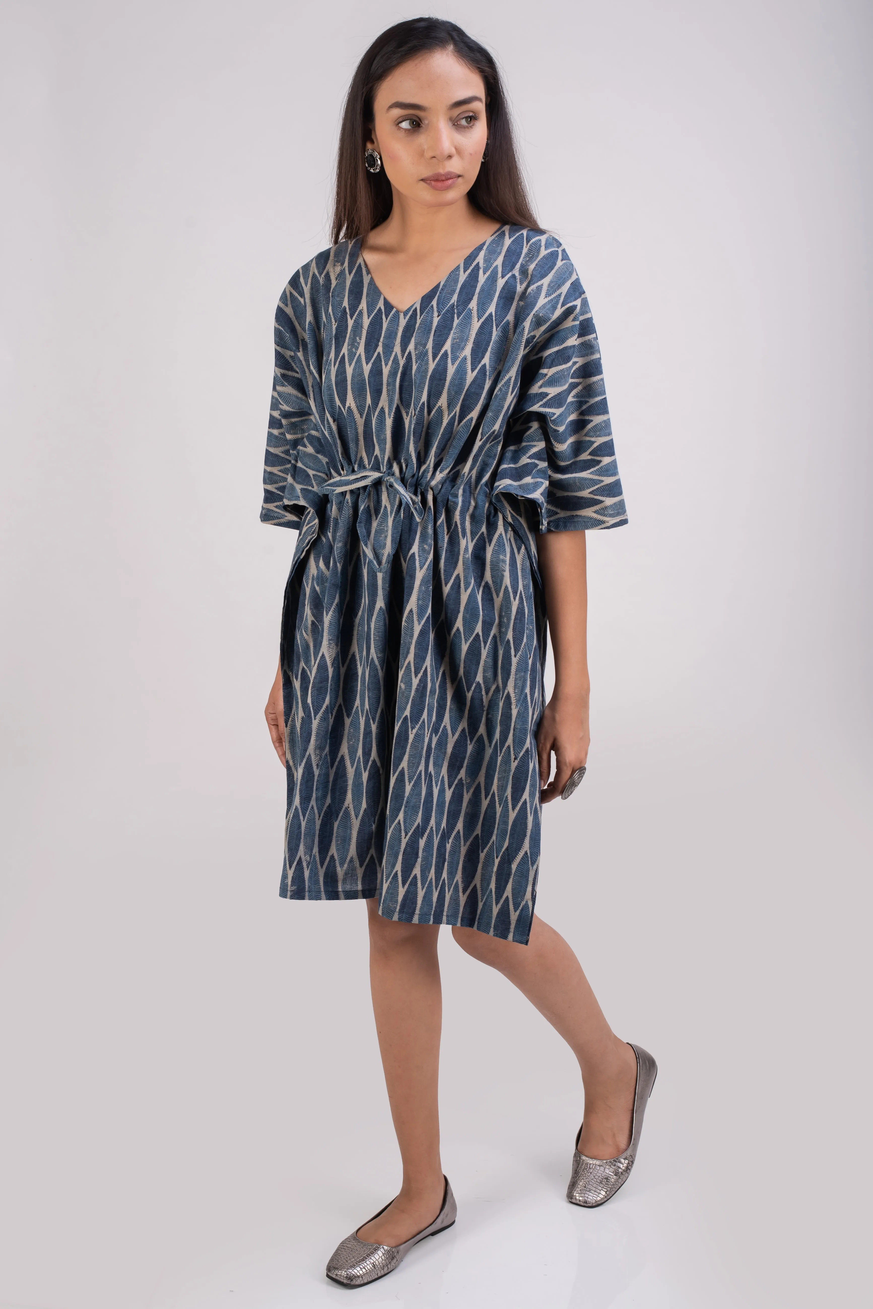 510-108  Whitelotus "Sony" kaftan knee length Women's Dress