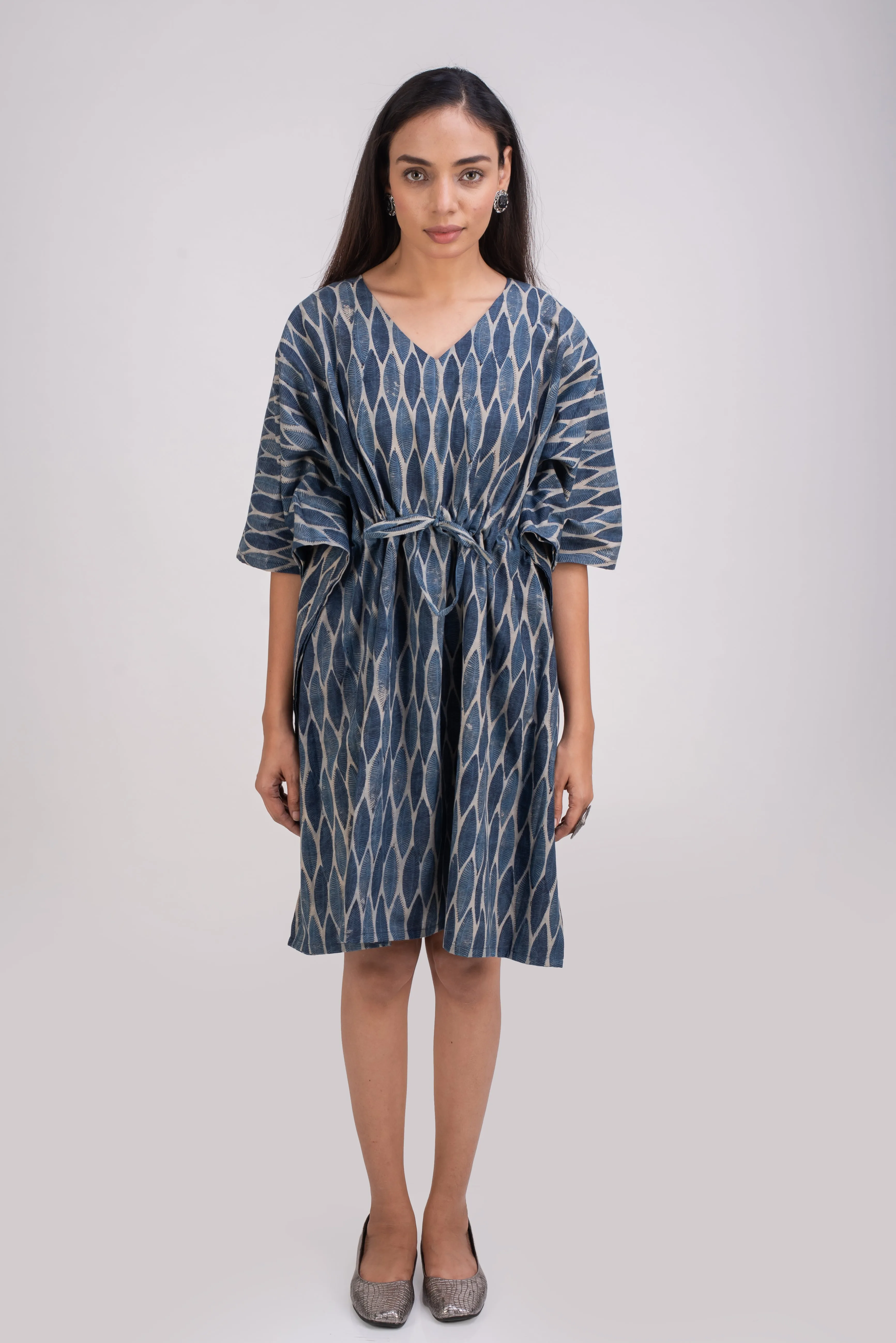 510-108  Whitelotus "Sony" kaftan knee length Women's Dress