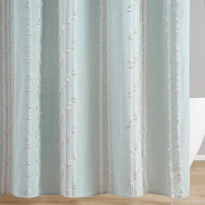 72"x72" Kara Cotton Jacquard Shower Curtain Aqua - Ink Ivy