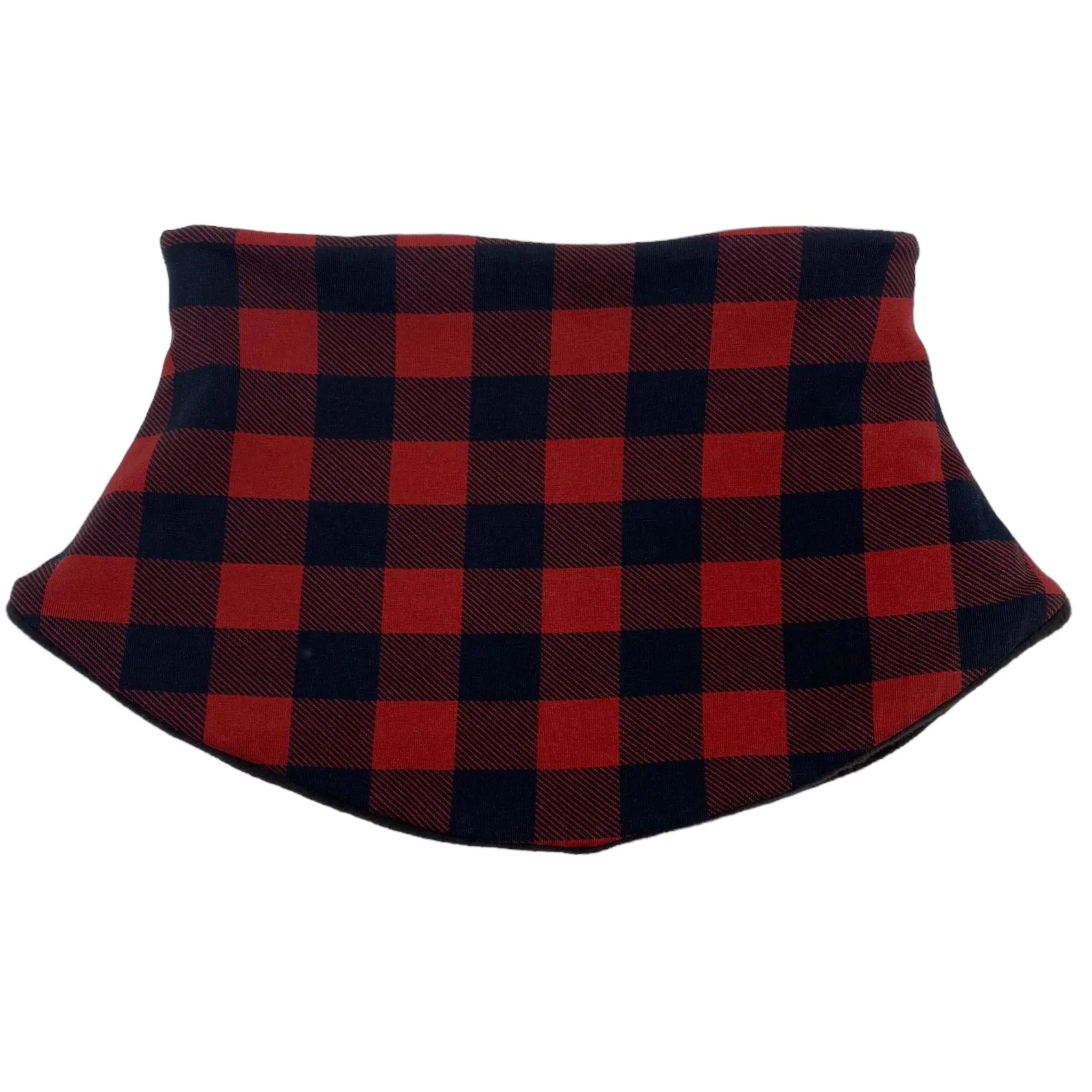 Adult Handmade Neck Warmer Plaid Red Black