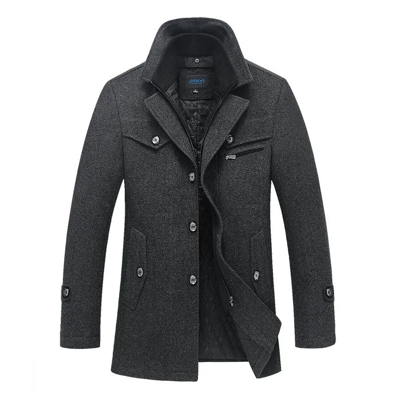 Advbridge New Winter Wool Coat Slim Fit Jackets Mens Casual Warm Outerwear Jacket and coat Men Pea Coat Size M-4XL DROP SHIPPING