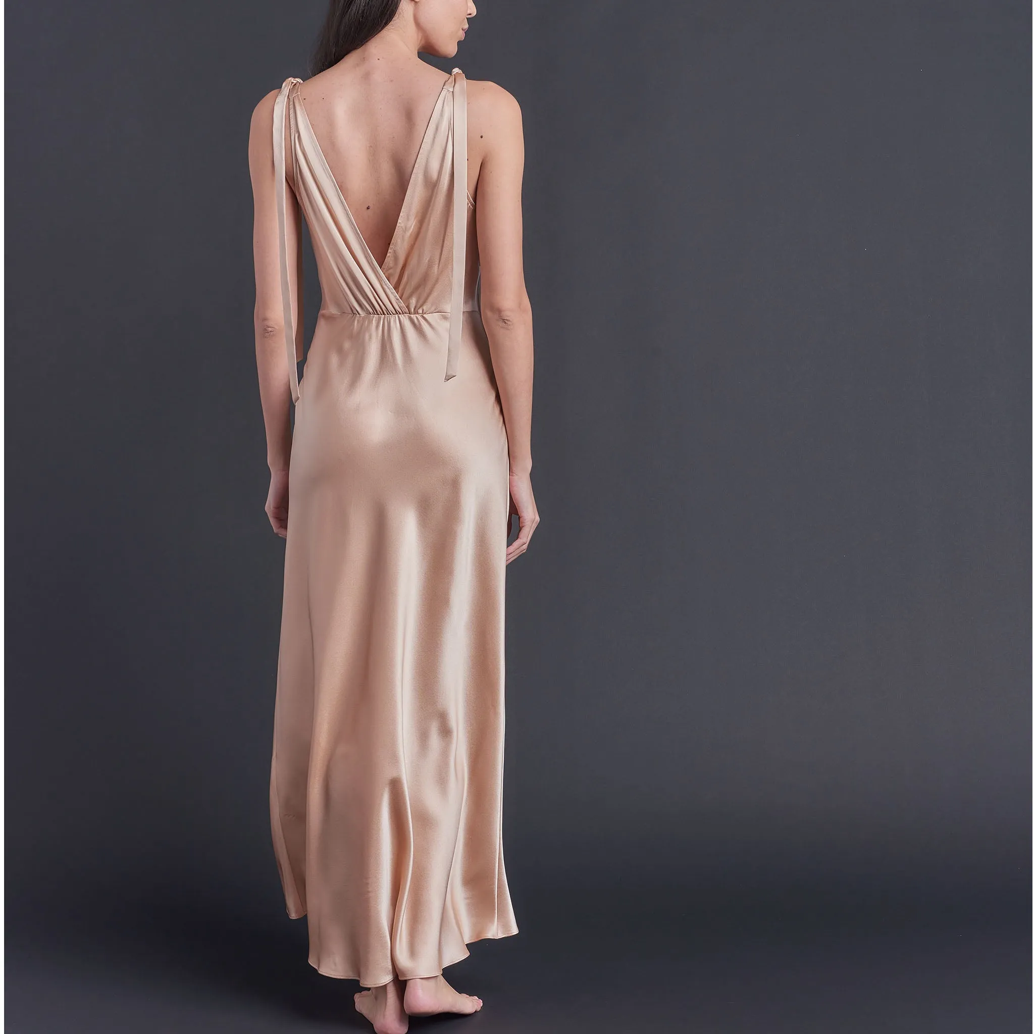 Ava Silk Charmeuse Slip Dress in Blush