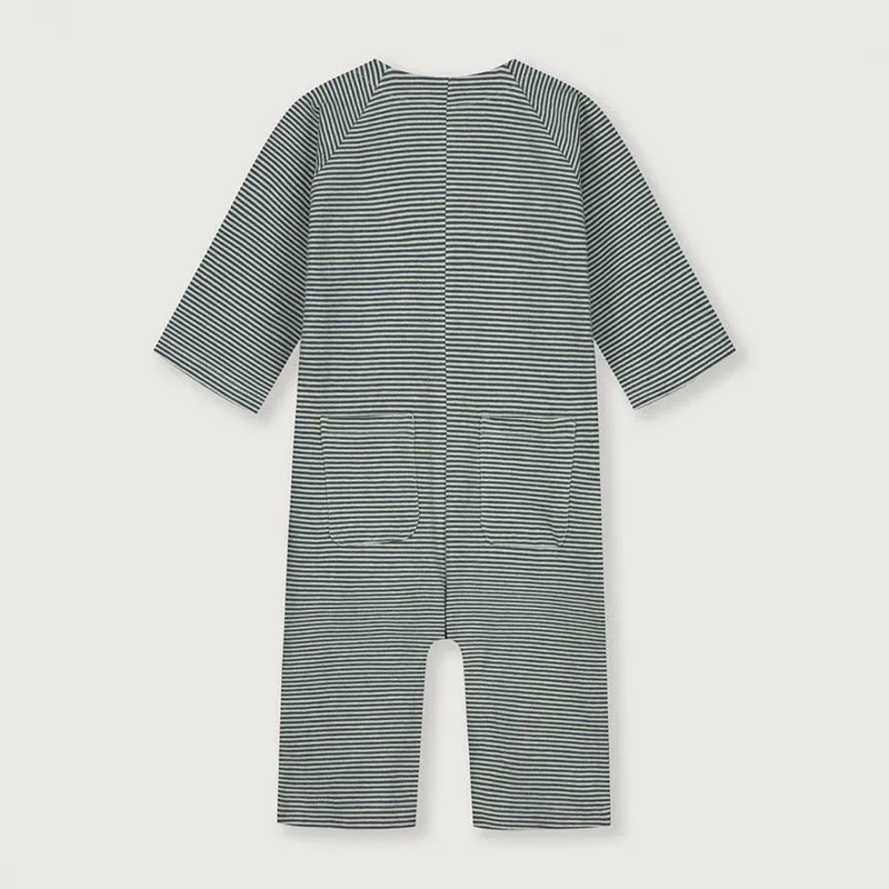 Baby Overall ''Blue Grey Cream'' GOTS Organic Cotton