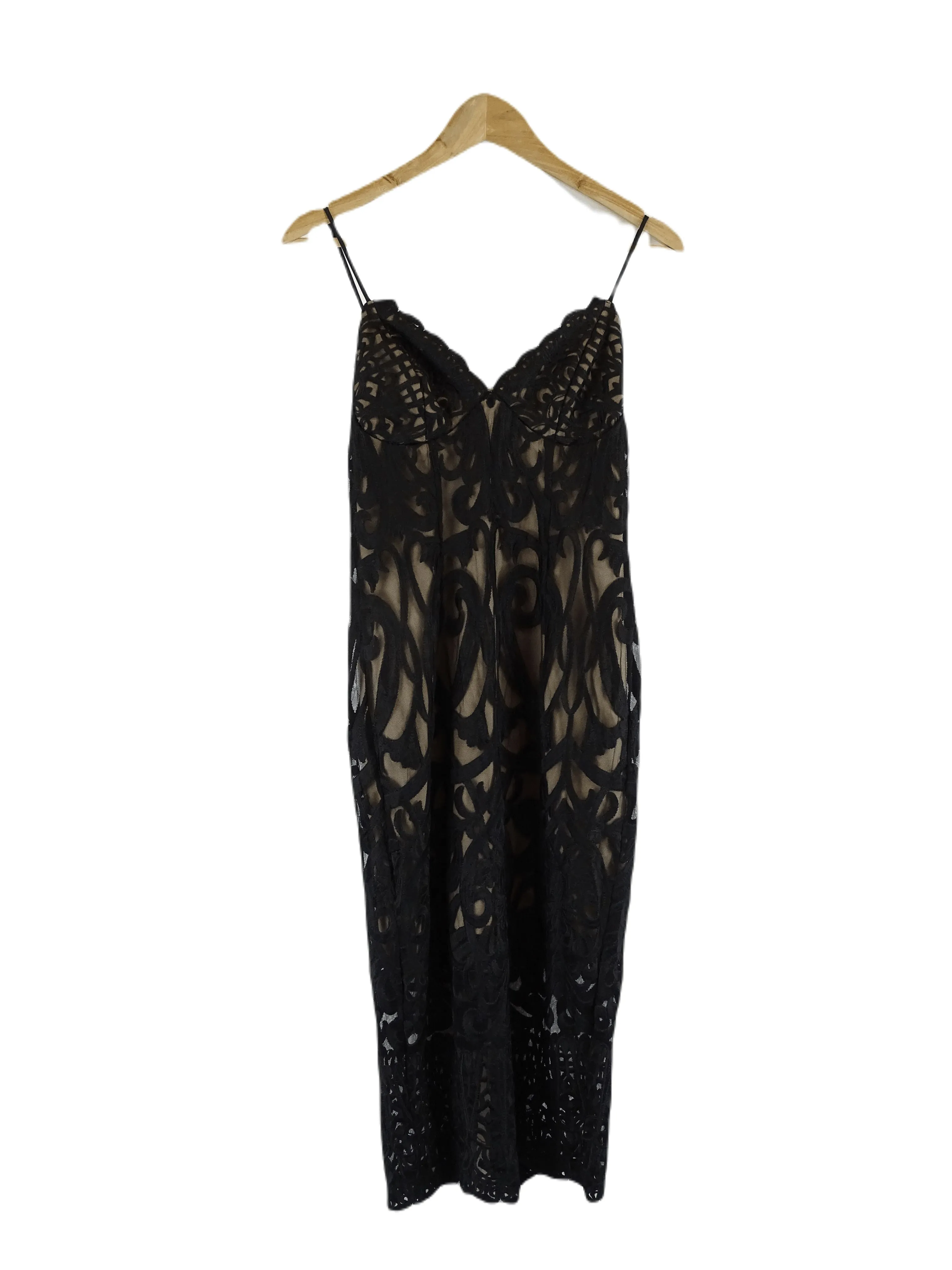 Bardot Black Lace Bodycon Dress 8