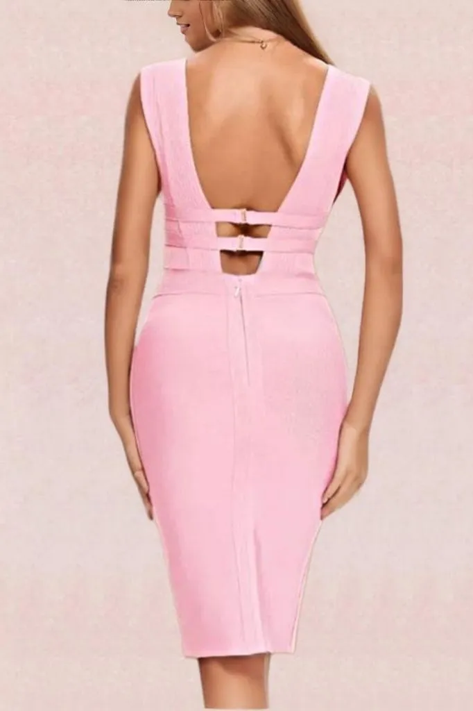 Bay Bandage Dress - Blush Pink