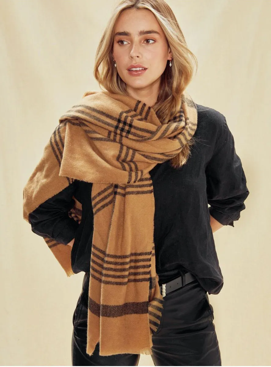 Bella Scarf- Caramel/Black