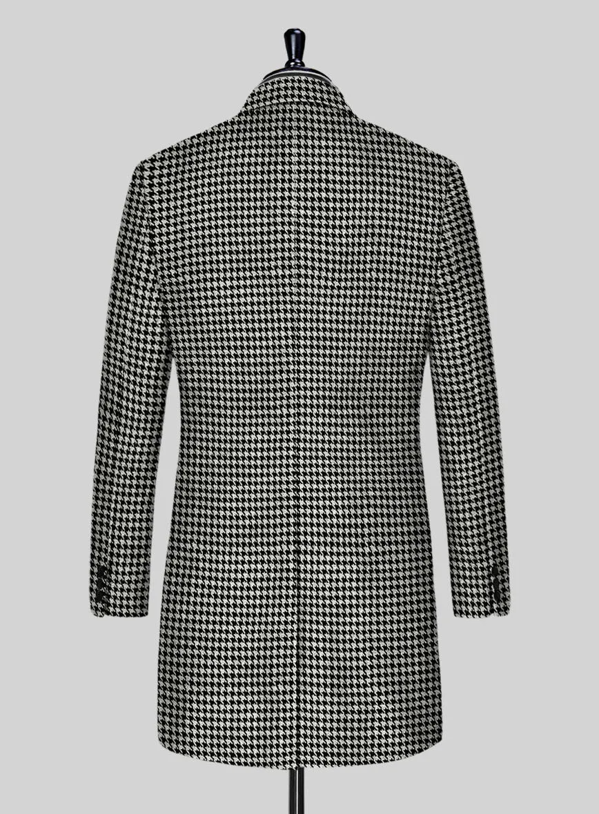 Big Houndstooth BW Tweed Overcoat