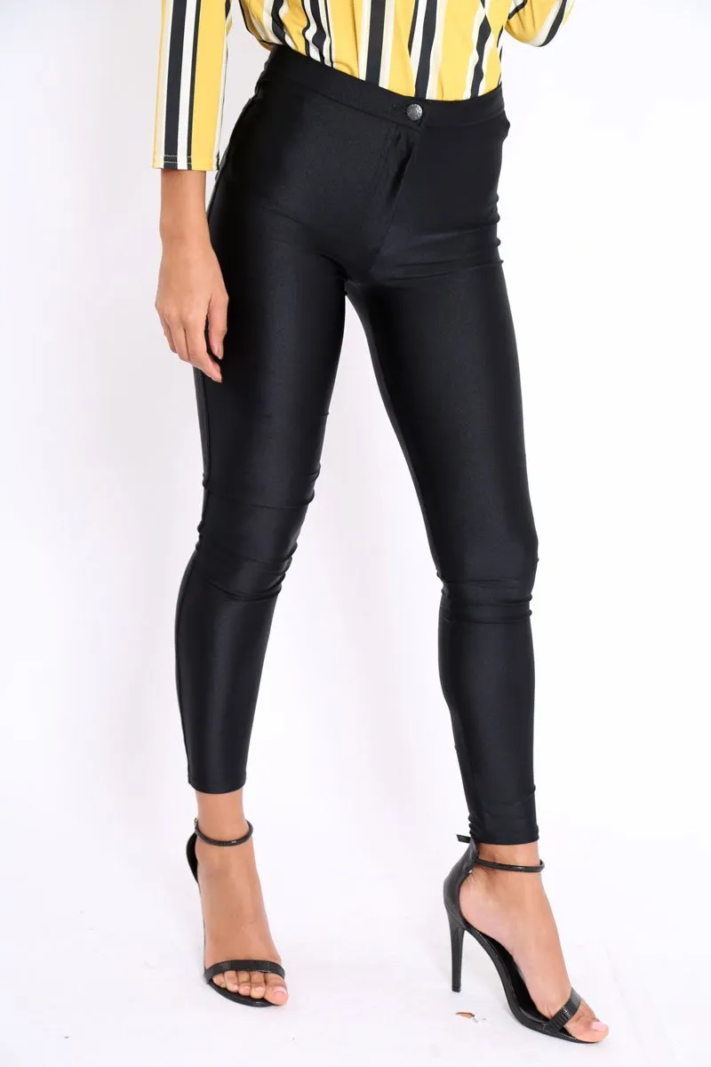 Black High Waisted Disco Pants - Michela