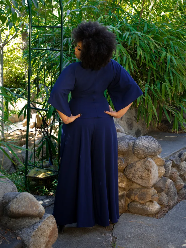 Black Widow Palazzo Pants in Navy