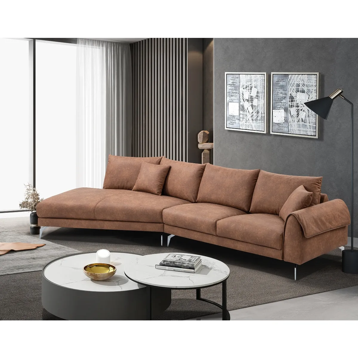 Blissful Retreat 2-piece Sectional with Left Side Chaise & 2 Pillows