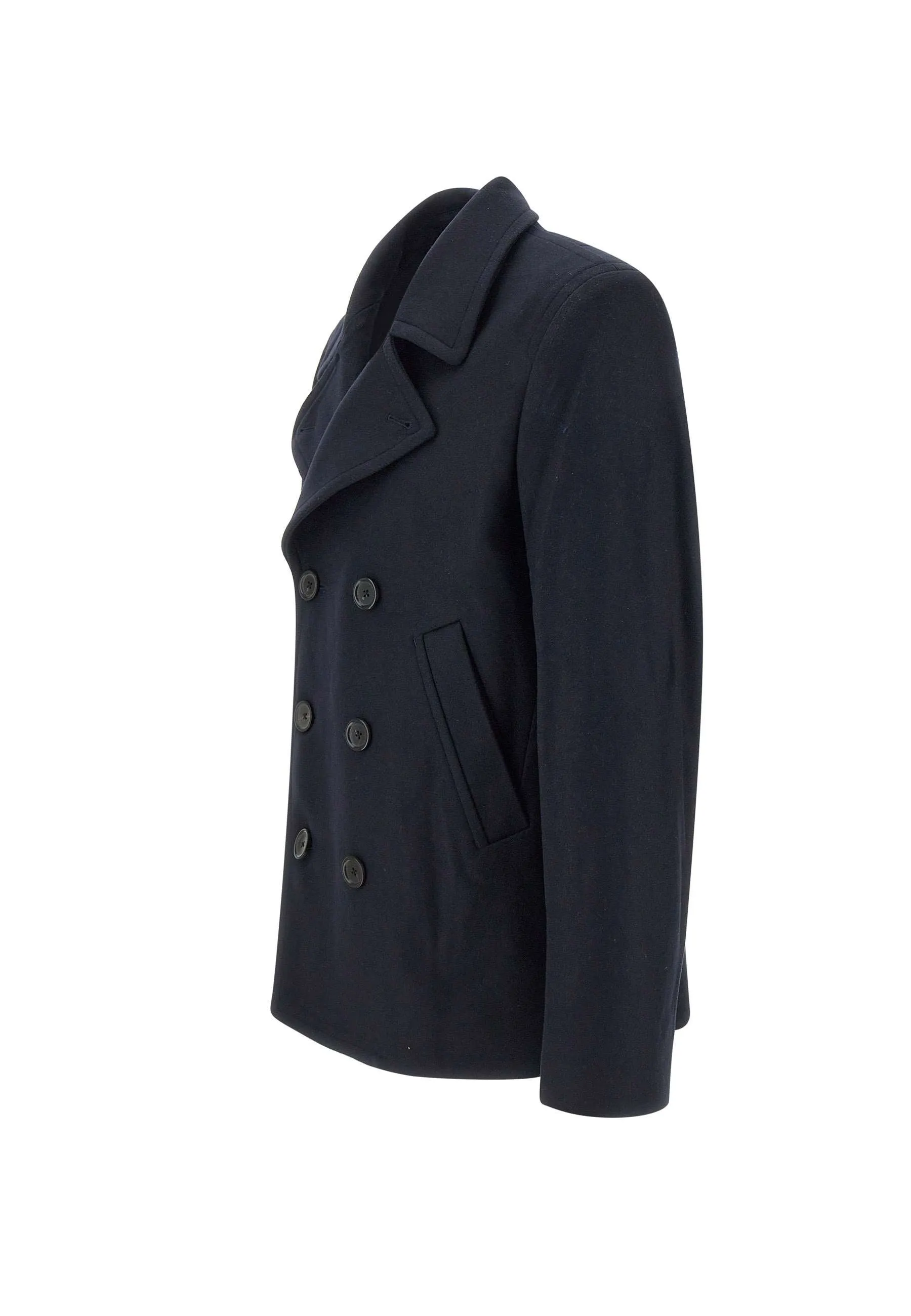 Blue Wool Blend Coat