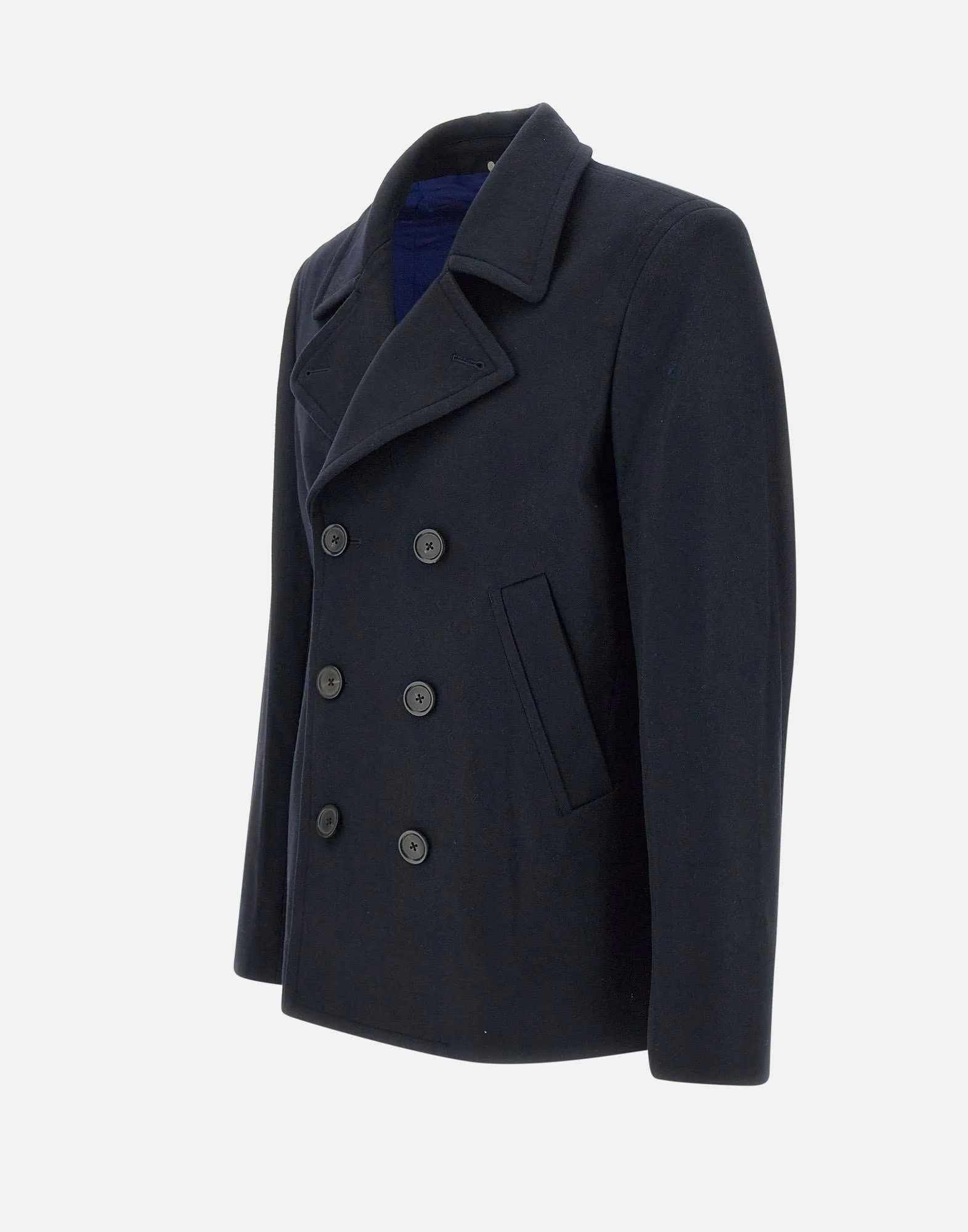 Blue Wool Blend Coat