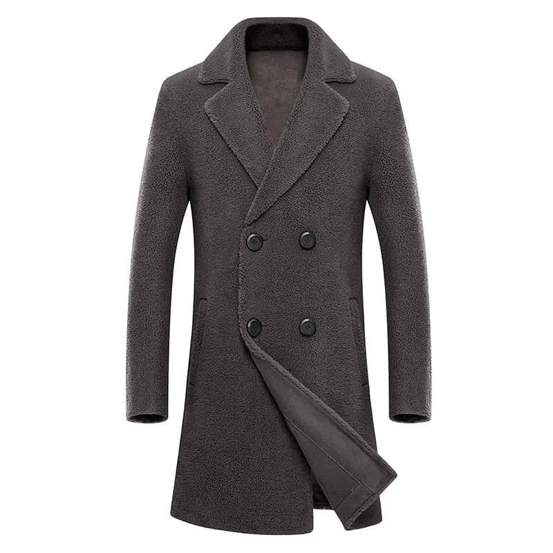 BRADFORD Design Collection Men's Fashion Khaki Brown Coat Jacket Premium Quality Long Wool Blend Trench Coat Jacket