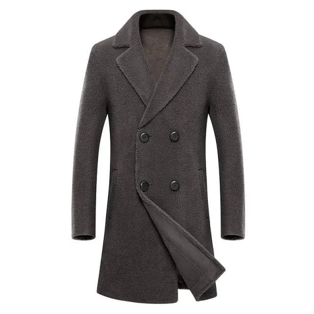 BRADFORD Design Collection Men's Fashion Khaki Brown Coat Jacket Premium Quality Long Wool Blend Trench Coat Jacket