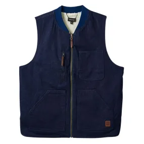 Brixton Builders Abraham Reversible Vest Gillet - Rinse Denim/Sherpa