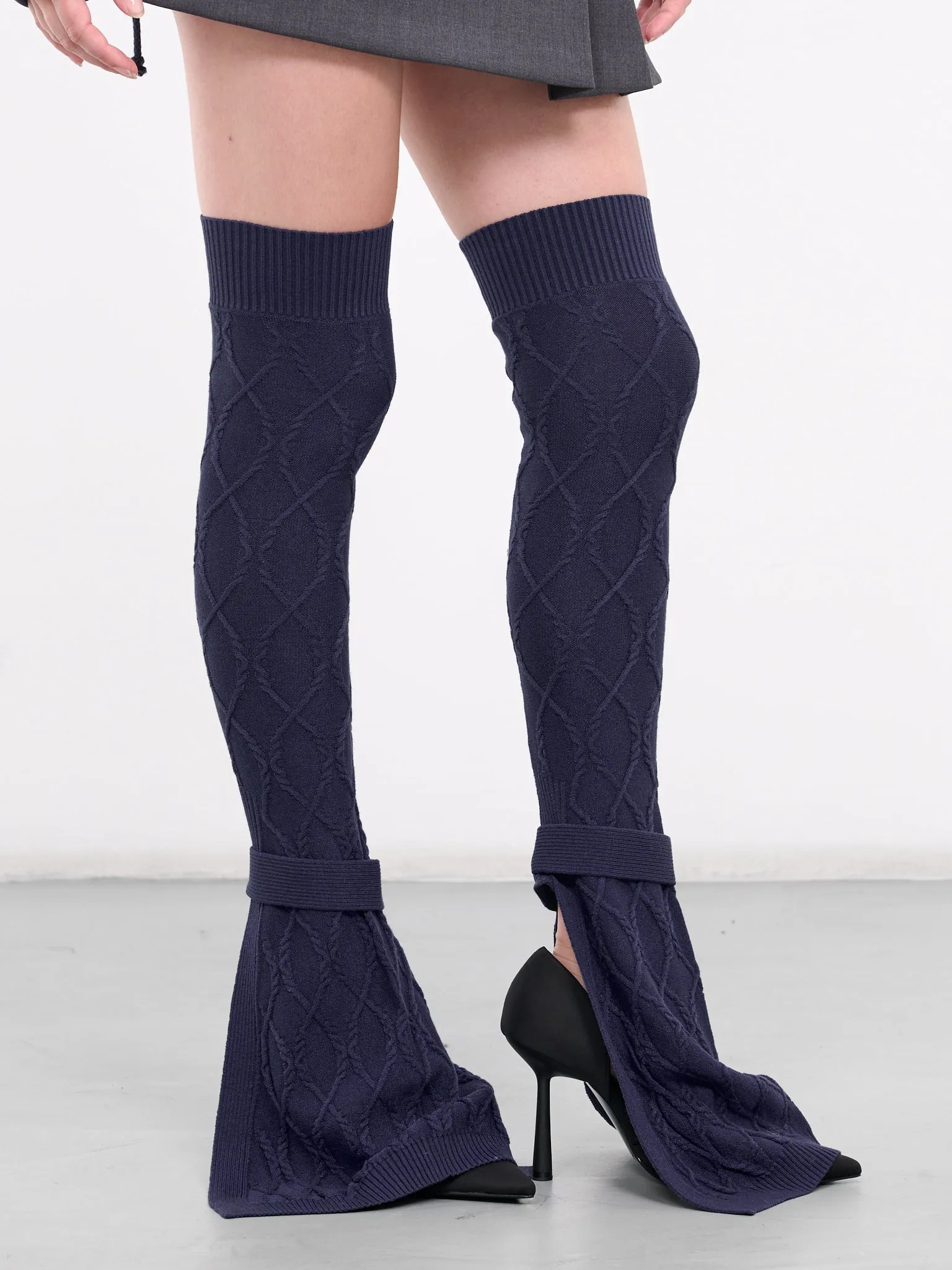 Cable-Knit Leg Warmers (998-004-NAVY)