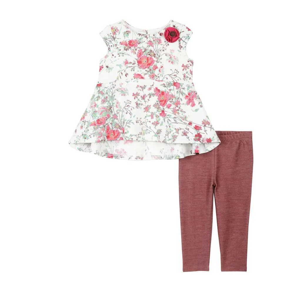 Caeli Red Floral Legging Set