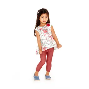 Caeli Red Floral Legging Set