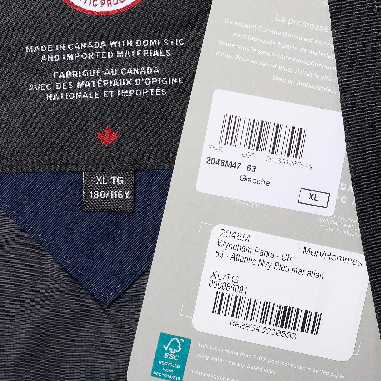 CANADA GOOSE Wyndham Parka 2048M 47 Blue Down Jacket Coat NEW