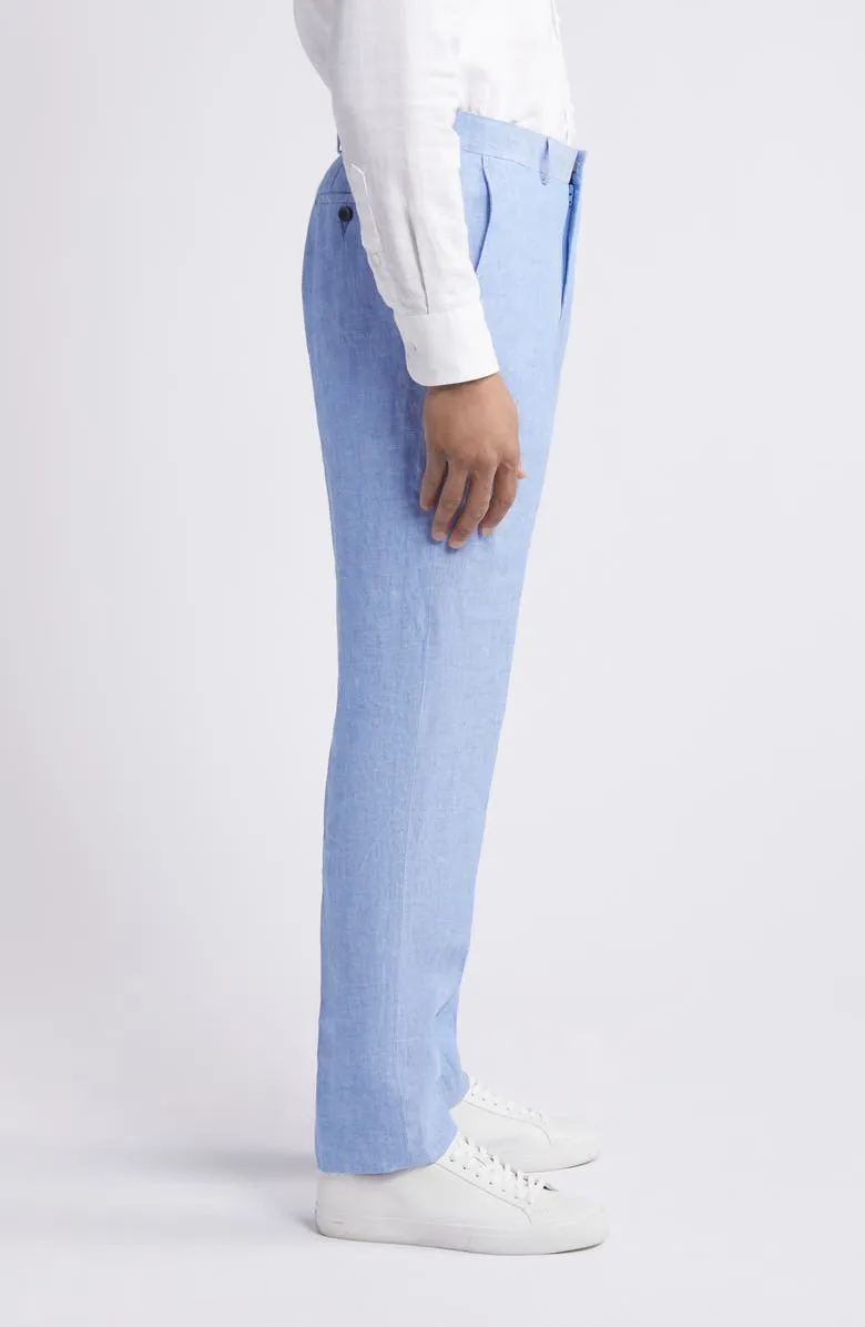 Casual Men's Blue Linen Pants