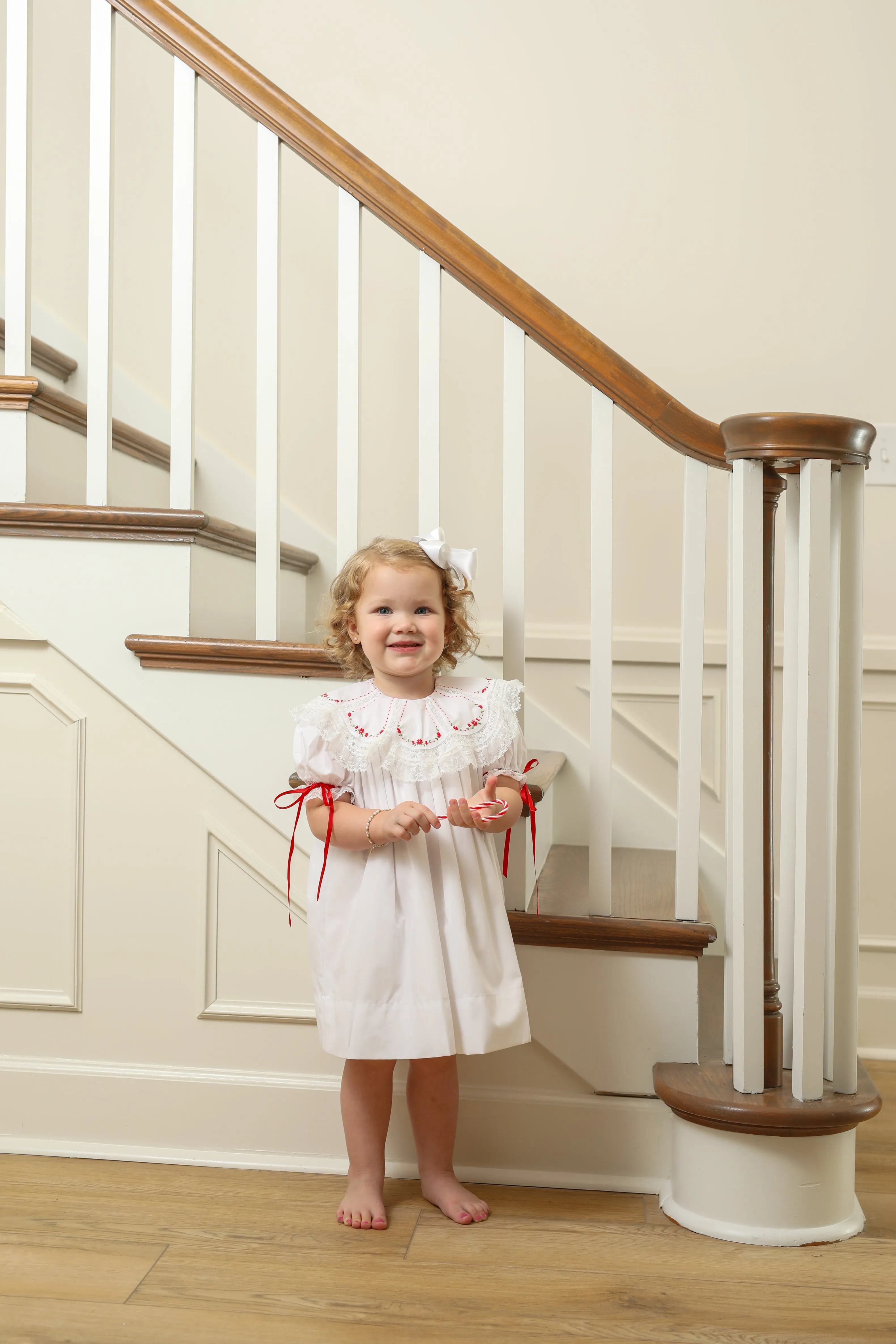 Chandler Dress- Red Embroidery Rose Buds