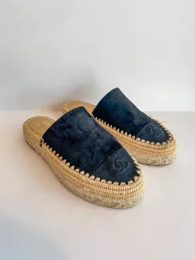 Chanel Suede Logo Espadrilles