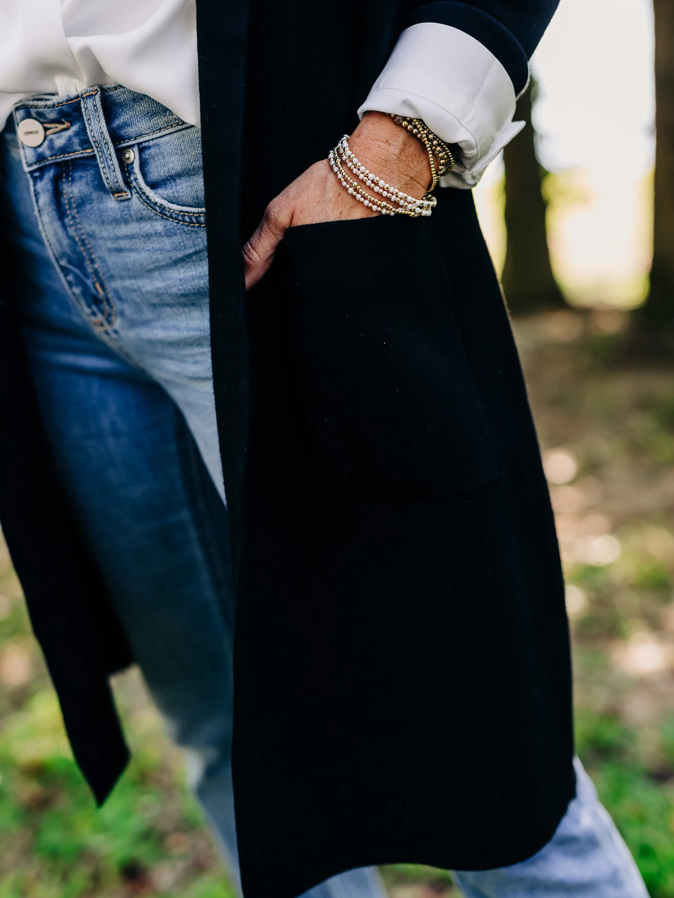 Come And Go Black Sweater Blazer