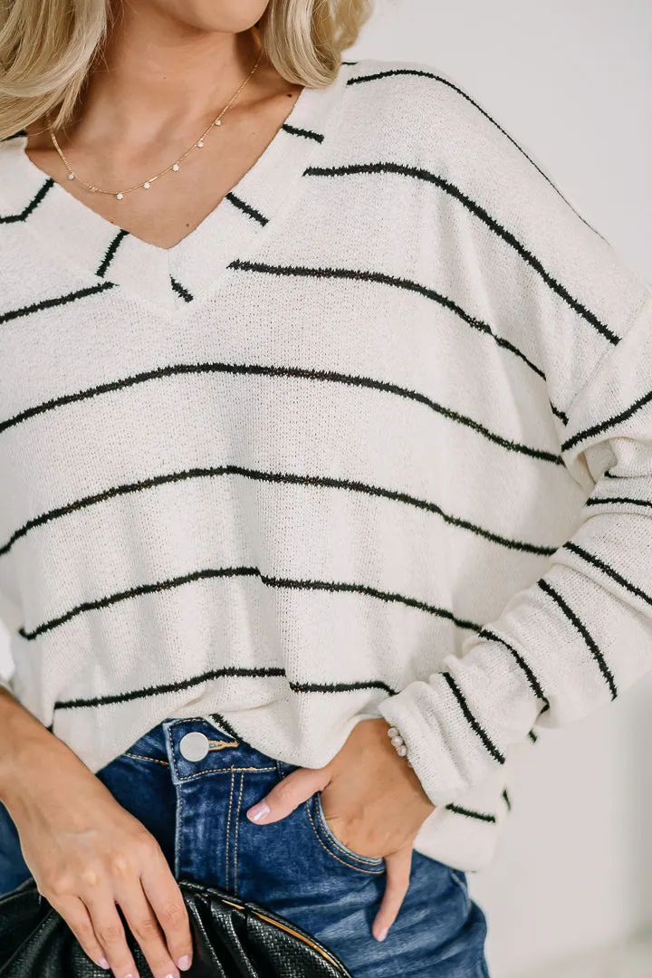 Consider Me Striped Knit Top | Cream