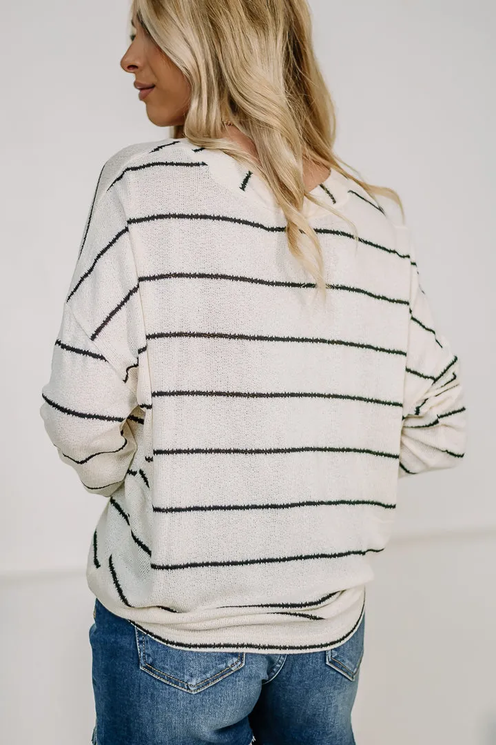 Consider Me Striped Knit Top | Cream