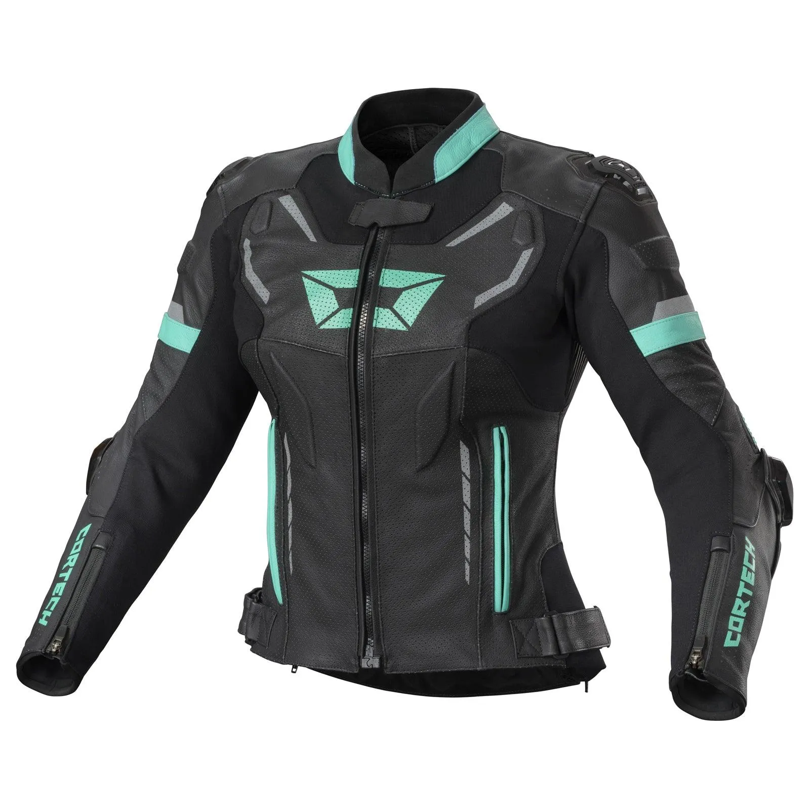 Cortech Revo Sport Air Women's Leather Jacket - Black/Teal