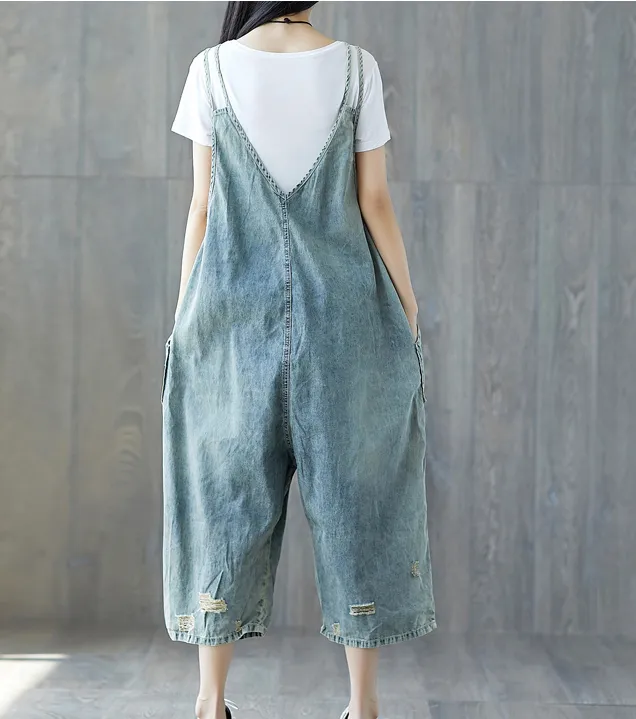 Denim Casual Spring Denim Overall Women Jumpsuits