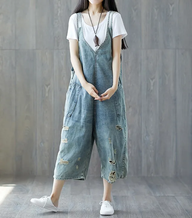 Denim Casual Spring Denim Overall Women Jumpsuits