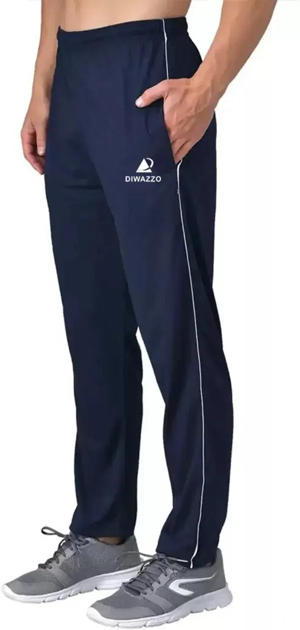 Diwazzo Solid Men Dark Blue Track Pants