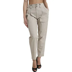 Dolce & Gabbana High-Waisted Tapered Fashion Pants - Beige