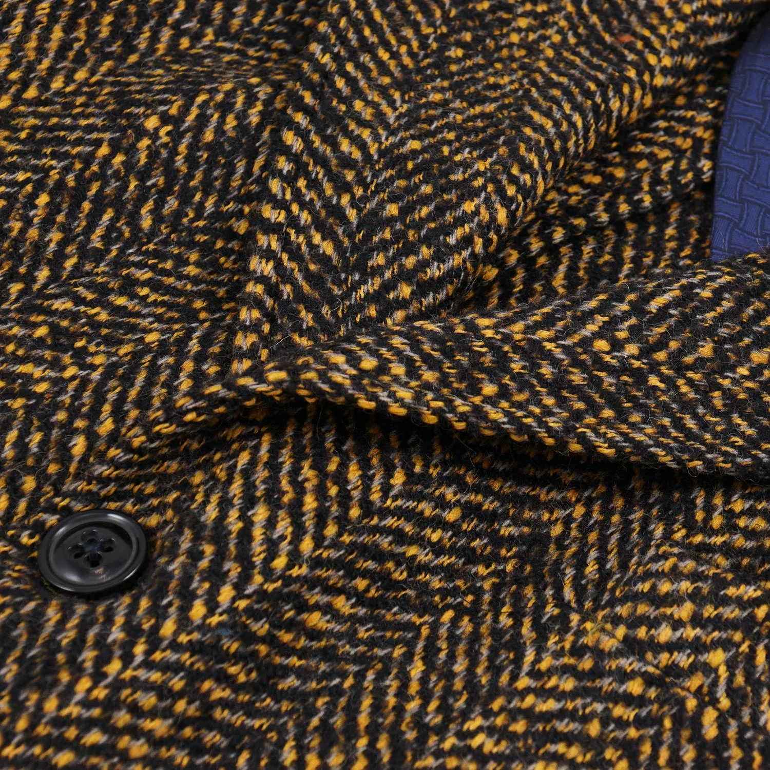 Drumohr Woven Herringbone Wool Overcoat