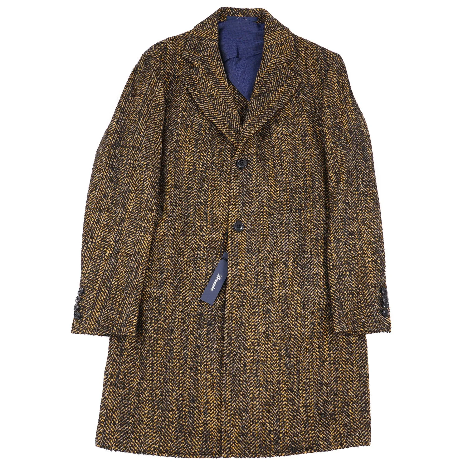 Drumohr Woven Herringbone Wool Overcoat