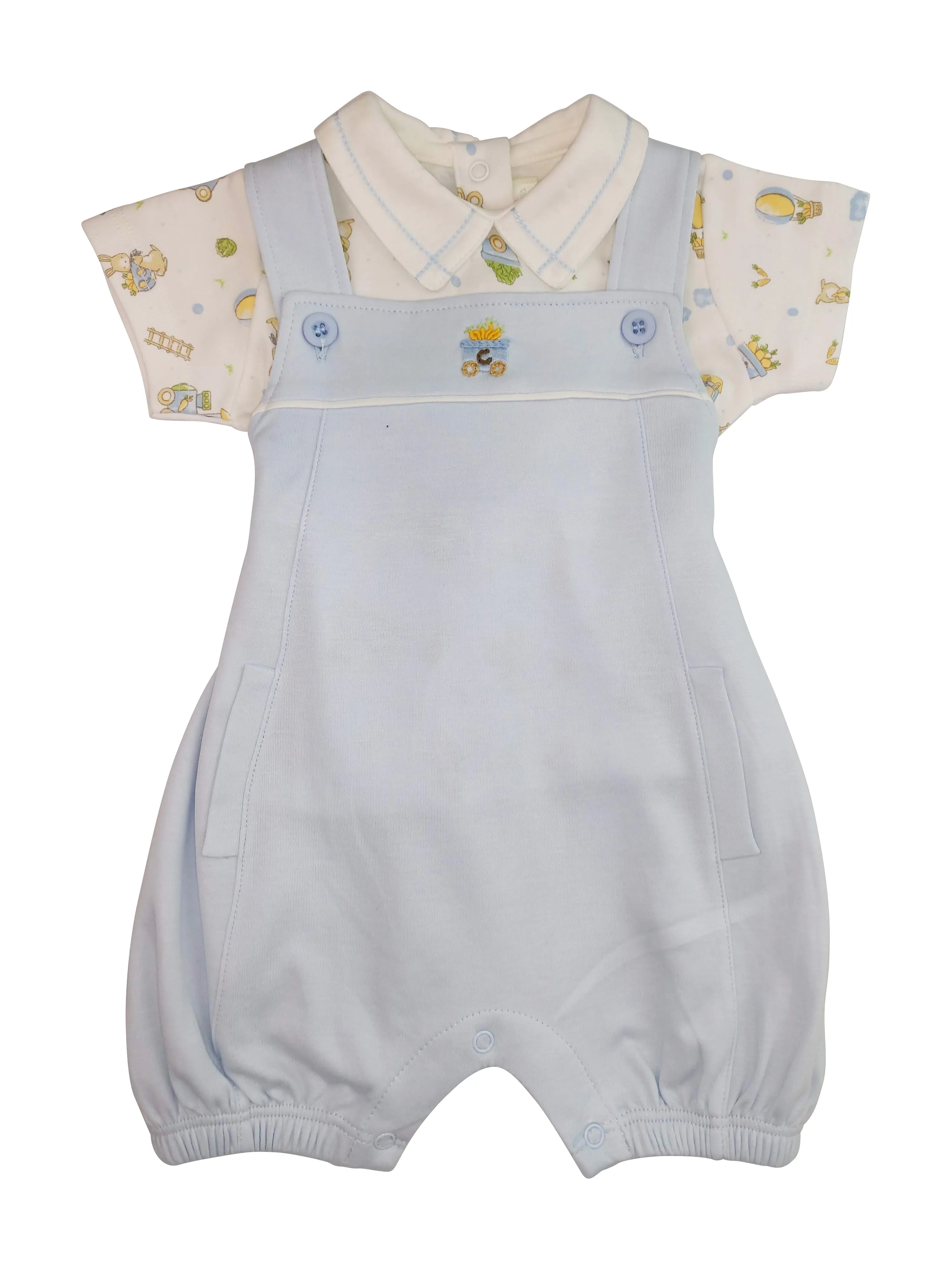 Easter Bunny Baby Boy Overall Set