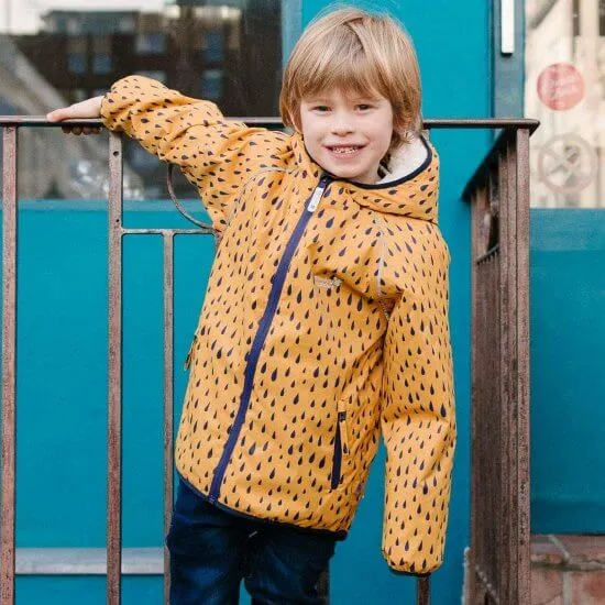 EcoSplash Jacket (Mustard Raindrops)