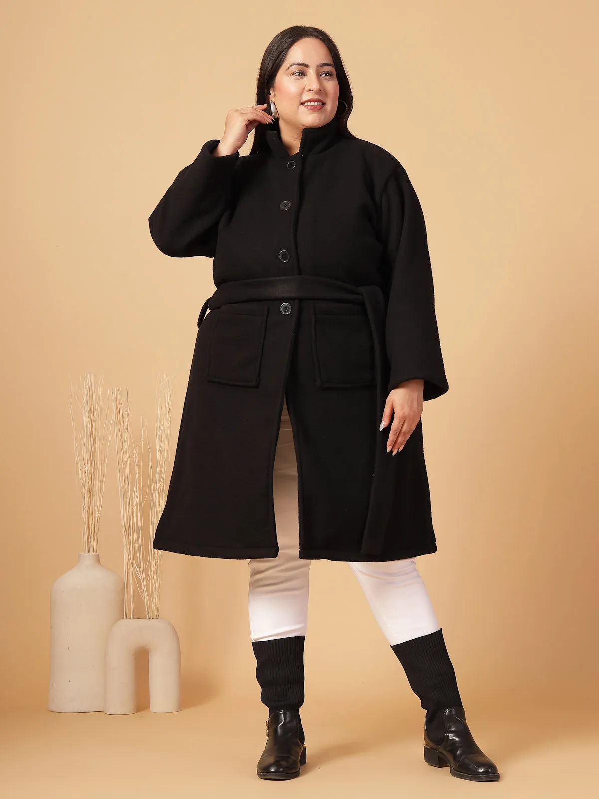 Elegant Lapel Collar Overcoat