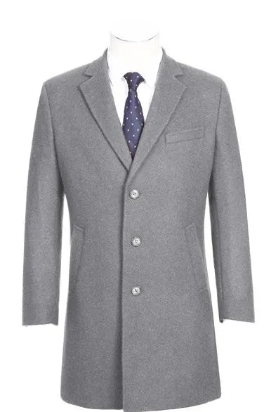 ENGLISH LAUNDRY Wool Blend Breasted Light Gray Top Coat EL53-01-092