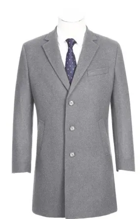 ENGLISH LAUNDRY Wool Blend Breasted Light Gray Top Coat EL53-01-092