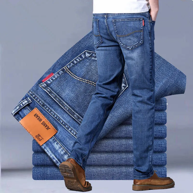 Factory Direct Sales Summer Stretch Men's Jeans Men's Straight Loose Casual plus Size High Waist Men's Pants