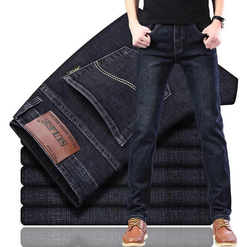 Factory Direct Sales Summer Stretch Men's Jeans Men's Straight Loose Casual plus Size High Waist Men's Pants